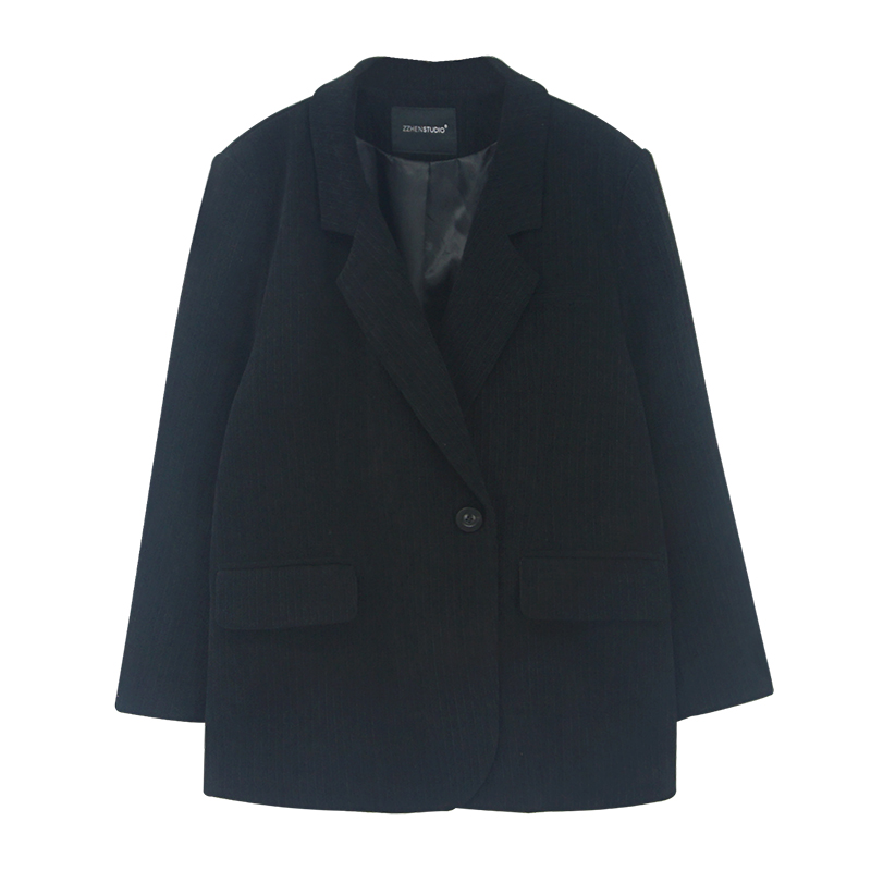 Vintage French High-End Corduroy Blazer for Women - Loose-Fitting Autumn Winter Suit Jacket, Chic 90s Style Outerwear