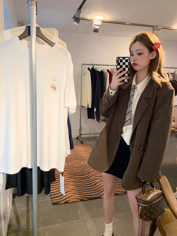 Vintage French High-End Corduroy Blazer for Women - Loose-Fitting Autumn Winter Suit Jacket, Chic 90s Style Outerwear