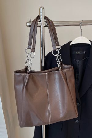 Vintage French-Style Large Capacity Tote Bag for Women - Spring/Summer 2025 Fashion Shoulder Bag for Students and Commuters