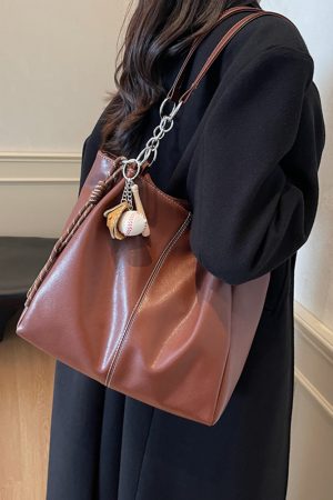 Vintage French-Style Large Capacity Tote Bag for Women - Spring/Summer 2025 Fashion Shoulder Bag for Students and Commuters