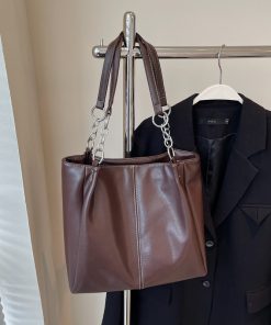 Vintage French-Style Large Capacity Tote Bag for Women - Spring/Summer 2025 Fashion Shoulder Bag for Students and Commuters