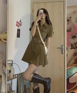 Vintage French Summer Spicy Girl Dress for Women - A-Line Short Skirt, Waist-Cinching Design, Stylish Workwear Fashion