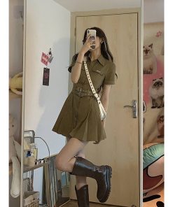 Vintage French Summer Spicy Girl Dress for Women - A-Line Short Skirt, Waist-Cinching Design, Stylish Workwear Fashion