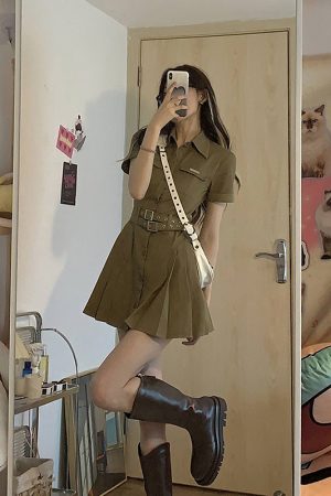 Vintage French Summer Spicy Girl Dress for Women - A-Line Short Skirt, Waist-Cinching Design, Stylish Workwear Fashion