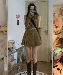 Vintage French Summer Spicy Girl Dress for Women - A-Line Short Skirt, Waist-Cinching Design, Stylish Workwear Fashion