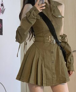 Vintage French Workwear Vest Dress for Women, Waist-Cinching Design, Pleated Short Skirt, Stylish Summer Fashion, Sweet & Spicy Vibes