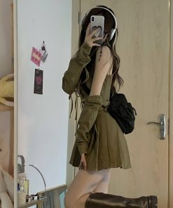 Vintage French Workwear Vest Dress for Women, Waist-Cinching Design, Pleated Short Skirt, Stylish Summer Fashion, Sweet & Spicy Vibes