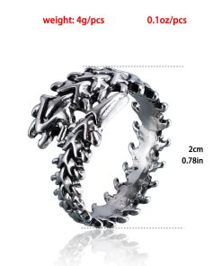 Vintage Geometric Skull Ring - Adjustable Open Spine Bone Design, High-End Light Luxury for European and American Styles