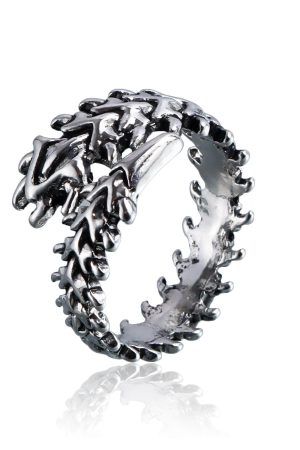 Vintage Geometric Skull Ring - Adjustable Open Spine Bone Design, High-End Light Luxury for European and American Styles