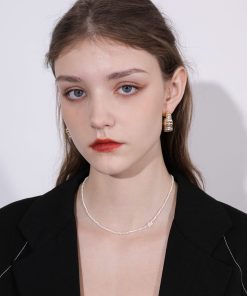 Vintage Gold C-Shaped Round Earrings for Women - Minimalist French Ear Clips, 925 Silver, Elegant Everyday Jewelry