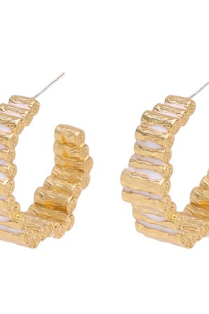 Vintage Gold C-Shaped Round Earrings for Women - Minimalist French Ear Clips, 925 Silver, Elegant Everyday Jewelry