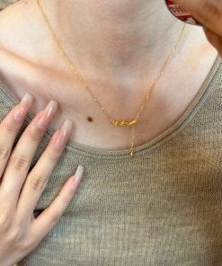 Vintage Gold Snake Pendant Necklace with Four-Pointed Star, Minimalist Collarbone Chain for Women, Year of the Snake Jewelry