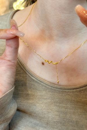 Vintage Gold Snake Pendant Necklace with Four-Pointed Star, Minimalist Collarbone Chain for Women, Year of the Snake Jewelry