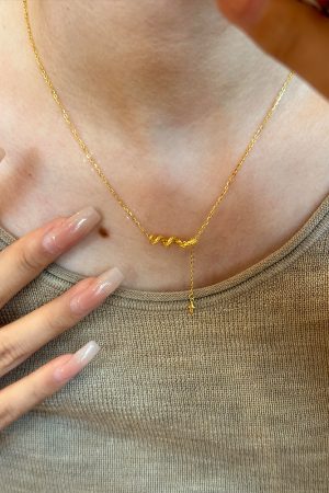 Vintage Gold Snake Pendant Necklace with Four-Pointed Star, Minimalist Collarbone Chain for Women, Year of the Snake Jewelry