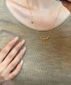 Vintage Gold Snake Pendant Necklace with Four-Pointed Star, Minimalist Collarbone Chain for Women, Year of the Snake Jewelry