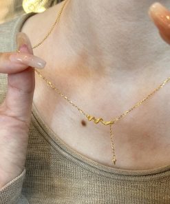 Vintage Gold Snake Pendant Necklace with Four-Pointed Star, Minimalist Collarbone Chain for Women, Year of the Snake Jewelry