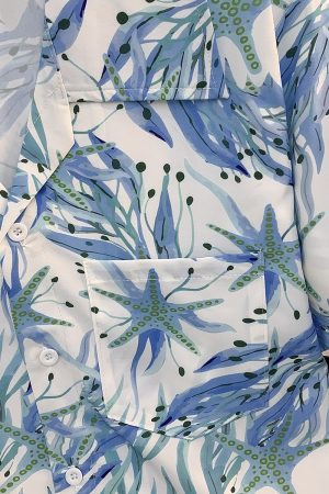 Vintage Hawaiian Print Short-Sleeve Shirt in Hong Kong Style - Unisex Thai-Style Hipster Beach Shirt