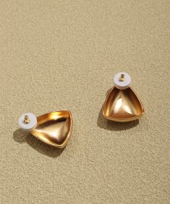 Vintage High-End Women's Triangle Wide Large Square Earrings - Unique Light Luxury Fashion Jewelry