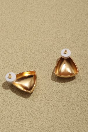 Vintage High-End Women's Triangle Wide Large Square Earrings - Unique Light Luxury Fashion Jewelry