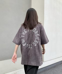 Vintage High Street Legal Alien Suede Embroidered T-Shirt for Men and Women, Summer Short Sleeve, 90s Inspired Fashion Top