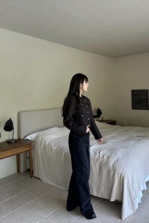 Vintage High-Waisted Straight-Leg Wide-Leg Floor-Length Jeans - Slimming Fit, 70% Off Clearance, Retro Fashion Statement