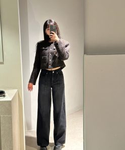 Vintage High-Waisted Straight-Leg Wide-Leg Floor-Length Jeans - Slimming Fit, 70% Off Clearance, Retro Fashion Statement