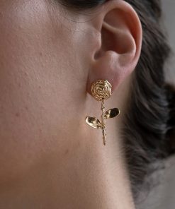 Vintage Hydrangea Flower Earrings for Women | Simple Romantic Rose Design | Long Slimming Style | Ideal for 90s and Y2K Fashion