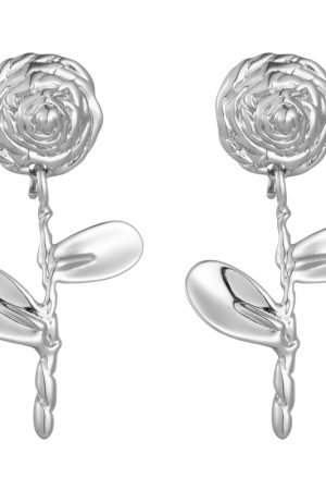 Vintage Hydrangea Flower Earrings for Women | Simple Romantic Rose Design | Long Slimming Style | Ideal for 90s and Y2K Fashion
