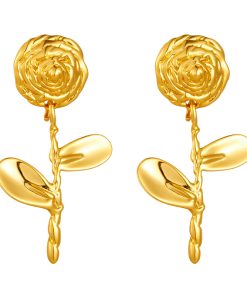 Vintage Hydrangea Flower Earrings for Women | Simple Romantic Rose Design | Long Slimming Style | Ideal for 90s and Y2K Fashion