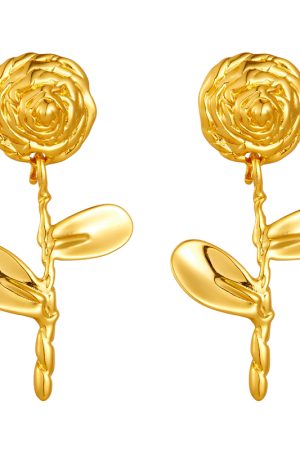 Vintage Hydrangea Flower Earrings for Women | Simple Romantic Rose Design | Long Slimming Style | Ideal for 90s and Y2K Fashion
