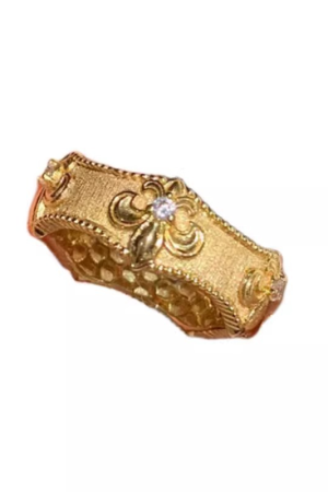 Vintage-Inspired Iris Flower Ring for Women - Exquisite Palace Style, Niche Design, Versatile High-End Look