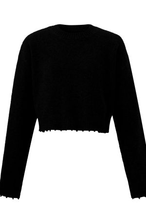 Vintage-Inspired Loose Fit Round Neck Knitted Sweater for Women - Soft Autumn Winter Outerwear