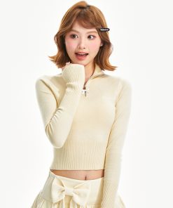 Vintage-Inspired Pullover Sweater for Women - Lazy Style, Short Knitted Top for Spring & Autumn, High-End Feel