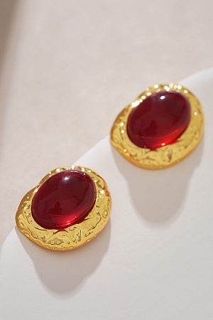 Vintage-Inspired Red Earrings for Women - 2025 Trendy Lightweight Luxury Jewelry for Autumn & Winter, Niche Design Accessories