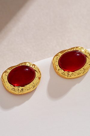 Vintage-Inspired Red Earrings for Women - 2025 Trendy Lightweight Luxury Jewelry for Autumn & Winter, Niche Design Accessories