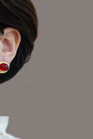 Vintage-Inspired Red Earrings for Women - 2025 Trendy Lightweight Luxury Jewelry for Autumn & Winter, Niche Design Accessories