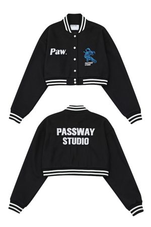 Vintage-Inspired Short Baseball Jacket for Women | American Streetwear Coat | Spring Autumn Euro-American Style