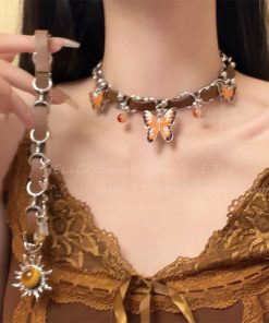 Vintage Leather Spliced Sun Pendant Choker Necklace for Women, Collarbone Chain Neck Accessory, Bohemian Style Jewelry