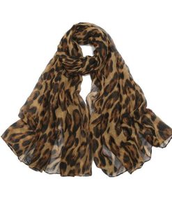 Vintage Leopard Print Silk Scarf - High-End Thin Shawl for Spicy Millennial Style, Chic Personality Accessory