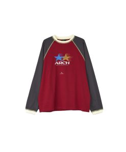 Vintage Logo Raglan Sleeve Long Tee with Roaring Beast Design - 90s Inspired Streetwear Top