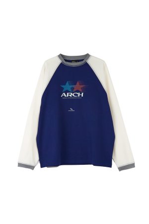 Vintage Logo Raglan Sleeve Long Tee with Roaring Beast Design - 90s Inspired Streetwear Top