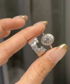 Vintage Mid-Century Diamond Textured Stacked Ring, Minimalist Open Finger Design, Unique Statement Jewelry