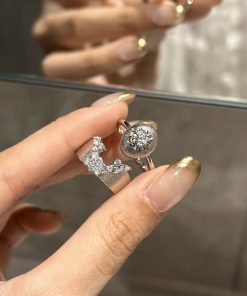 Vintage Mid-Century Diamond Textured Stacked Ring, Minimalist Open Finger Design, Unique Statement Jewelry