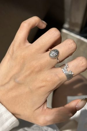 Vintage Mid-Century Diamond Textured Stacked Ring, Minimalist Open Finger Design, Unique Statement Jewelry