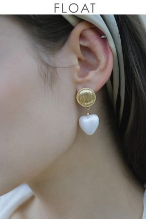 Vintage Minimalist Long Heart-Shaped Pearl Pendant Earrings - Retro 925 Silver Metal Ear Clips for Women