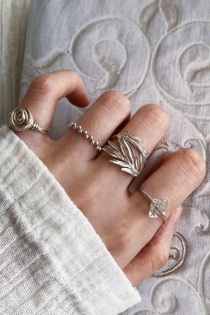 Vintage Minimalist Rose Diamond Bead Open Finger Ring - Light Luxury High-End Personalized Jewelry
