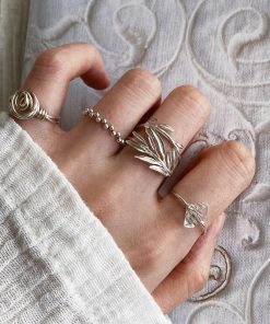 Vintage Minimalist Rose Diamond Bead Open Finger Ring - Light Luxury High-End Personalized Jewelry