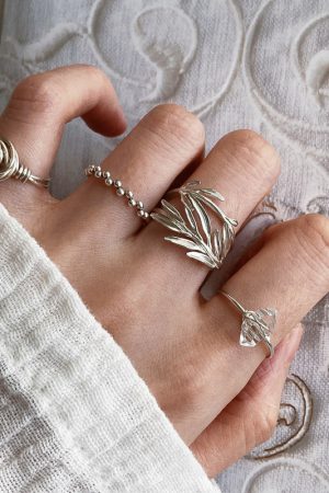 Vintage Minimalist Rose Diamond Bead Open Finger Ring - Light Luxury High-End Personalized Jewelry