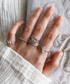 Vintage Minimalist Rose Diamond Bead Open Finger Ring - Light Luxury High-End Personalized Jewelry