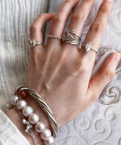 Vintage Minimalist Rose Diamond Bead Open Finger Ring - Light Luxury High-End Personalized Jewelry